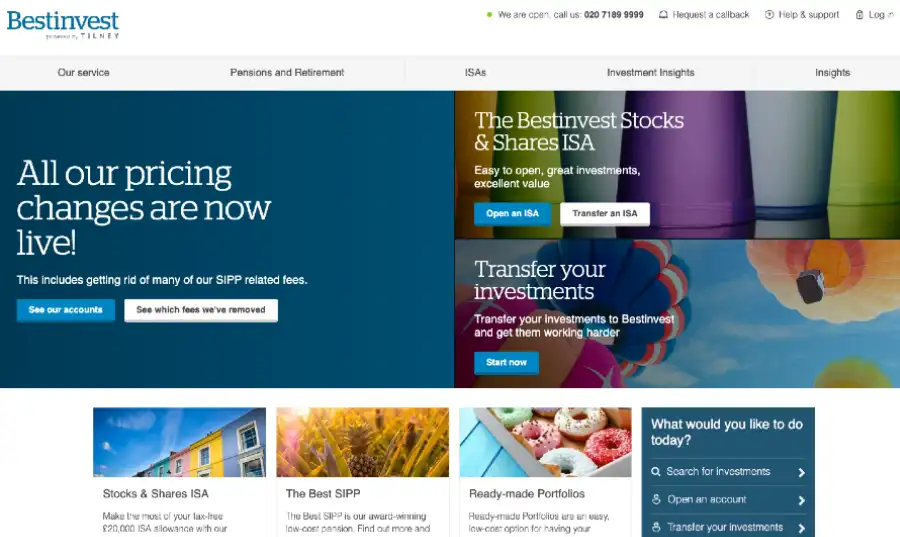 Bestinvest Homepage
