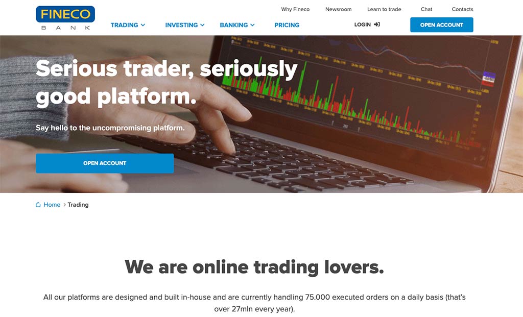 Fineco UK Trading Platform
