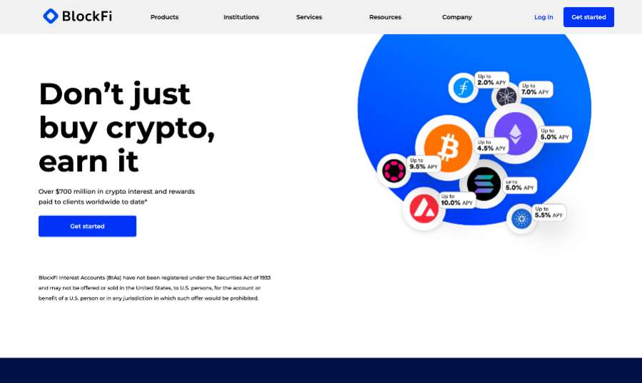 BlockFi homepage