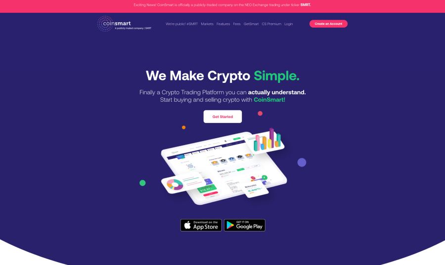 Coinsmart homepage