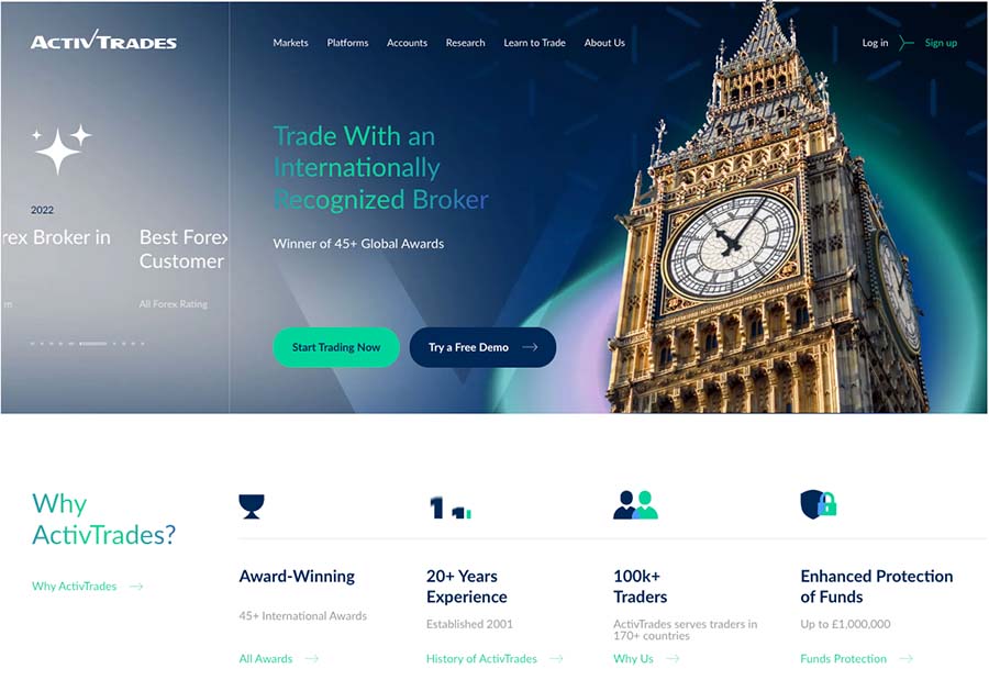 activtrades review homepage
